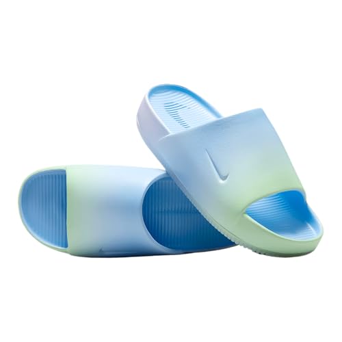 Nike Calm SE Women's Slides (HJ8173-400, Psychic Blue/Lilac Bloom/Vapor Green/Psychic Blue)