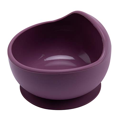 Wooden Teether 離乳食食器 ベビー用 くっつく 吸盤ボウル シリコン 赤ちゃん 滑り止め こぼれ防止 ひっくり返し防止 すくいやすい 吸着おわん 電子レンジ食洗器対応 お出産祝い ギフト プレゼント ダークパープル