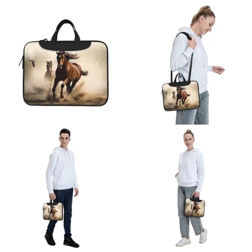Bolso maletín para laptop con diseño caballo corriendo miniatura 7