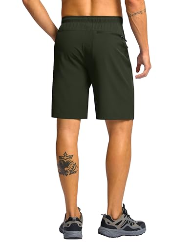 G Gradual Men's Shorts Lightweight Athletic Shorts Army Green2