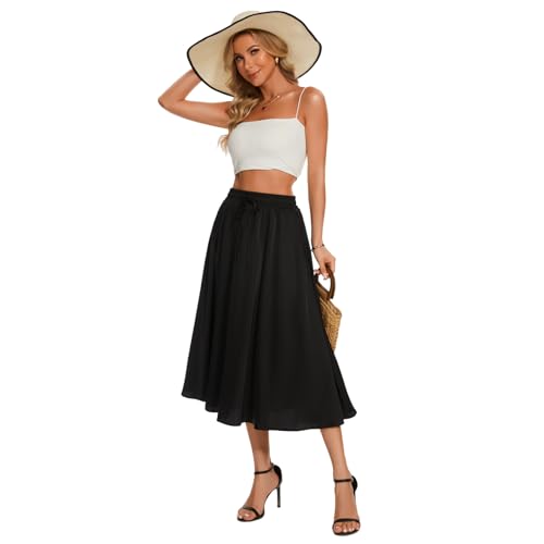 Maxi Skirts for Women with Pockets Long Midi Length Casual Skirt for Beach Party Holiday - Image 6