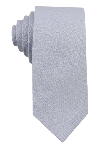 Image of Mens Solid Linen Ties - Slim Pattern Necktie for Men Wedding Groomsmen