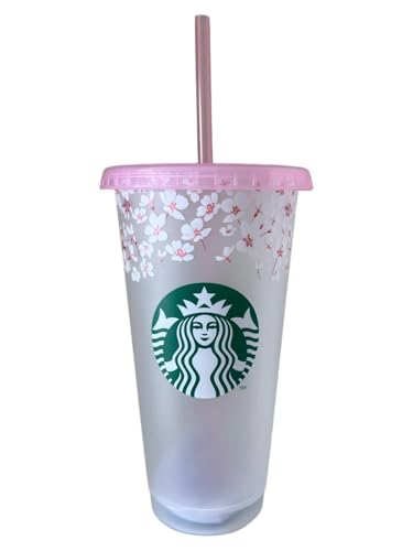 STARBUCKS Spring 2026 Sakura Cherry Blossom Reusable 24oz Venti Cold Cup