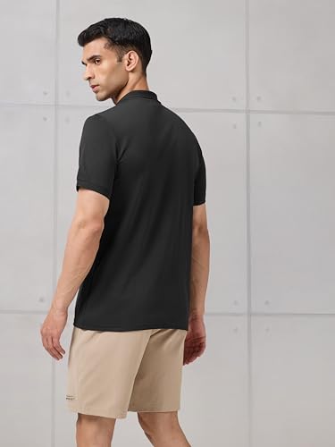 Image of TECHNOSPORT Men's Slim Fit Striped Half Sleeve Active Out Matpiq Polo T-Shirt for Gym, Sports & Regular Use
