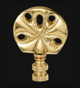 Image of B&P Lamp Sand Dollar Finial, Brass, 2 1 /2 in Ht, 1 /4-27 Tap