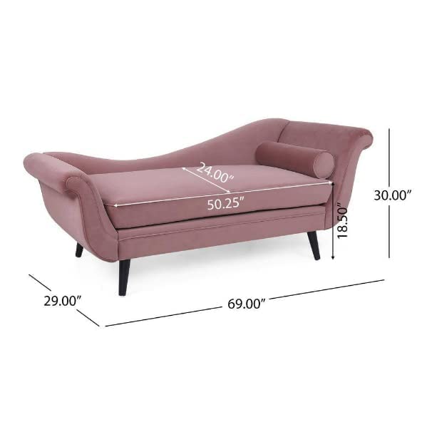 Image of 2-Seater Rosewood Settee Sofa Diwan Couch Chaise (Pink)