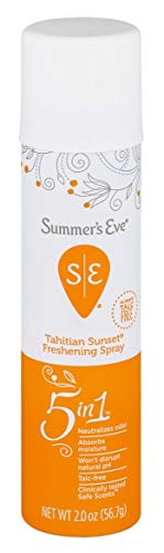 Summer's Eve Daily Refreshing Spray, Tahitian Sunset Scent, 5 in 1, Neutralizes Odor, 2 oz in Each (Pack of 6)