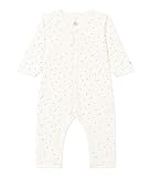  Petit Bateau Unisex Baby Pyjama ohne Fuß für einen guten Schlaf, Weiss Marshmallow / Weiss Mistigri, 3 Monate