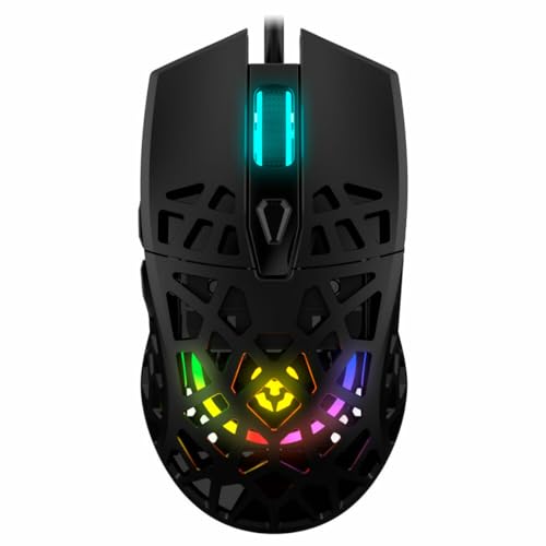 Gaming - Mouse RGB, corpo con pannelli leggeri e robusti, sensore ottico, 6 livelli, 1200 DPI, software programmabile, nero - Mouse gaming - Immagine 1