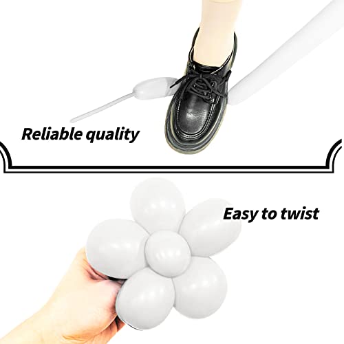 Image of White 260 Balloons, Thickening Long Balloons for Tying Arch, Twisting Latex Animals Magic Modeling Skinny Birthday Balloons for Kid's Party Wedding Decoartion 100pcs