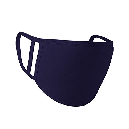 Trimming Shop Kids Face Mask Reusable Washable Face Covering for Children 2 Ply Face Mask, Cotton Face Mask Breathable Safety Mask Protection from Pollution, Navy Blue, 14cm x 10cm, 2pcs