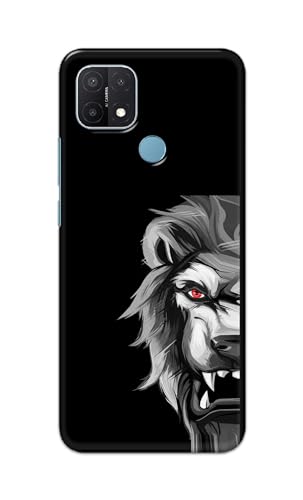 Image of PRINTFIDAA Printed Hard Back Cover Case for Oppo A15 | Oppo A15s Back Cover (Angry Lion) -112