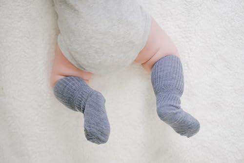 Woolino Wool Baby Socks, Washable Merino Wool Infant Toddler Kids Socks, Newborn to 8 Years (Pack of 3)