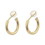 Chunky Gold Clip On Hoop Earrings for Women 14K Gold Plated Non Pierced Tube Hoops Hypoallergenic Minimalist Adjustable No Piercing Fake Earrings