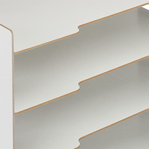Rangement documents A4 Relaxdays en MDF blanc avec 3 compartiments