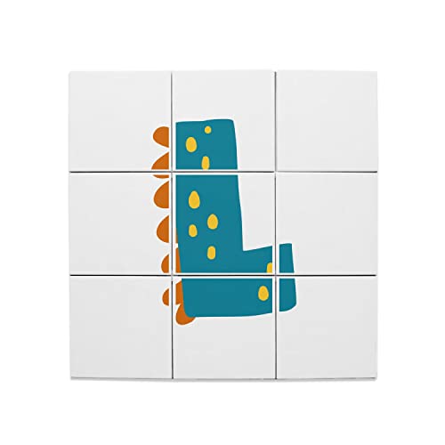 Carreaux céramique décoratif haut de gamme de 45,6x45,6cm prénom Lucas dinosaure L