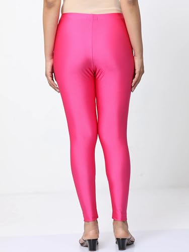 Image of Women's Nylon Shimmer Leggings | Ankle Length | Slim Fit | Stretchable Spandex Leggings | Shiny Finish | Casual Wear & Special Occasion