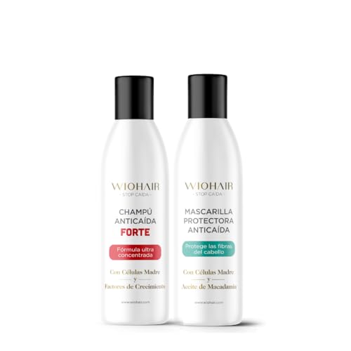 Wiohair Champú y Mascarilla Anticaída 150ml | Previene la caída y Regula la grasa | Cabello limpio, con volumen y brillante | Sin Siliconas y Parabenos | Para Hombres y Mujeres