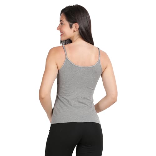 Image of Lavos Women's Camisoles, Sleeveless Long Tank Top, Anti-Microbial Bamboo Cotton Camisole Slip, Adjustable Straps Spaghetti Tops, Comfortable Inner Slips for Women
