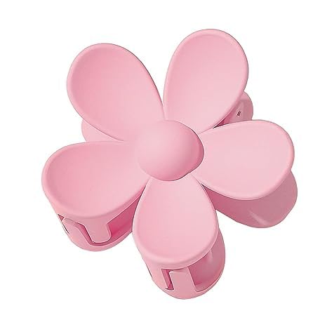 Pinzas para el cabello rosa con forma de flor, pinzas de plástico antiarañazos, sin olor, sujeción útil