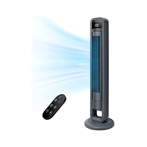 OmniBreeze Digital Electric Tower Fan, Inner Oscillation with Remote Control, LED Display, Standing Bladeless Floor Fans Cooling and Quite Indoor Living Room Bedroom use (40Inch) Cover