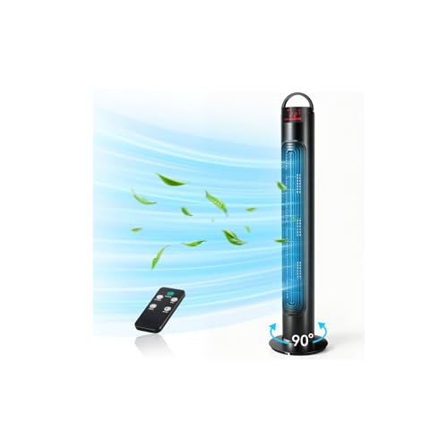 Listado de Ventilador de Torre Walmart los mejores 10. 41 Ventilador de Torre, 90° Ventiladores Oscilantes, 3 Modos/3 Velocidades, Temporizador Silencioso de 7.5 h y 30 dB, Control Remoto Táctil, Ventilador de Piso Sin Aspas 83 cm para...