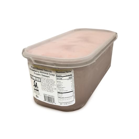 Image of G.S. Gelato Gelato Tub 5 Liter, Pack of 1 (Plant Based Oatmilk Strawberry Almond Crisp)