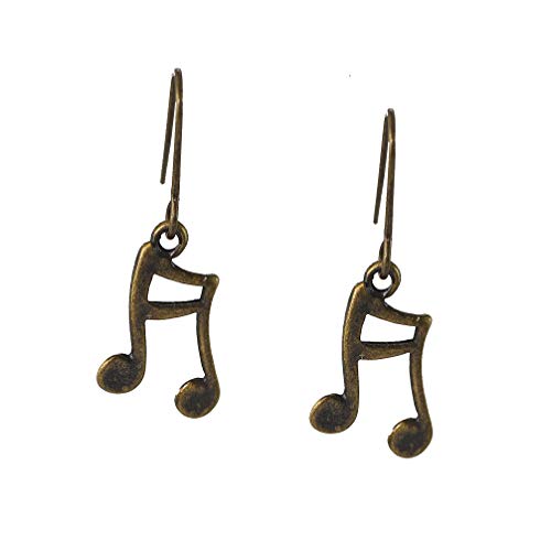 Spinningdaisy Antique Bronze Musical Instrument Dangle Earrings