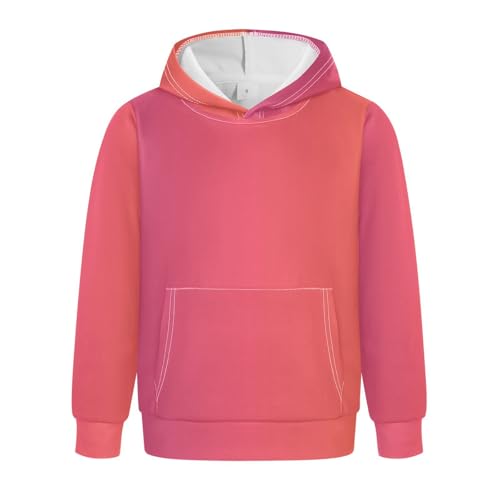 GAIGEO Pink Yellow Gradient Ombré Kids & Toddler Sweatshirt, Soccer Sweatshirts Kids Hoodie, Kids' Athletic Hoodies Size 4T