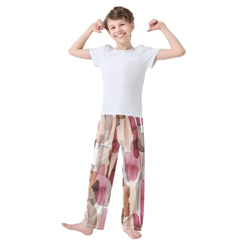 Boys' Pants Delicate Colorful Watercolor Long Bottoms Jogger Pants Elastic Waist Trousers with Pockets S-XL2