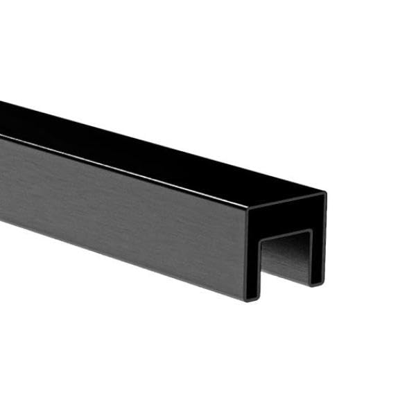 Tube rainuré aluminium noir 2900mm pour une rampe en verre design