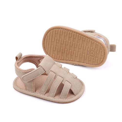 Infant Baby Boys Summer Beach Sandals Non Slip Soft Rubber Sole PU Leather Open-Toe First Walking Shoes3