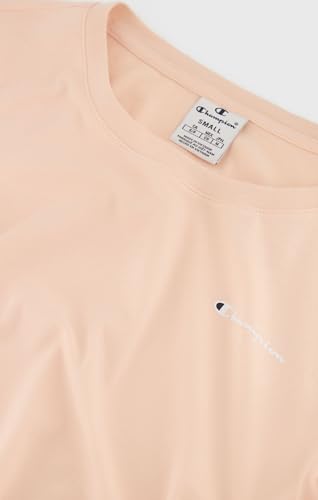 Champion Legacy Icons W-Small Script Logo S/S Crewneck Camiseta, Rosa melocotón, XXL para Mujer