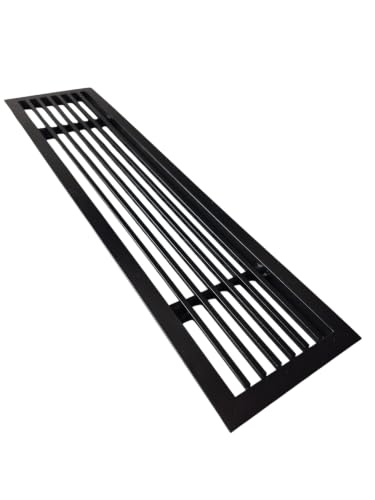 Image of Aluminium Powder Coated liner Grill, Grill for duct,ac jali, hvac, ventilation grill, home grill, ac louver grill,Return Air Grill for Wall, Sidewall and Ceiling (BLACK, 18 inch*4 inch)