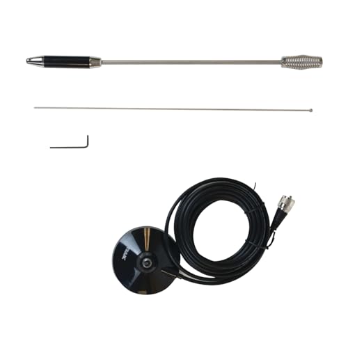Tram 703-HC Center-Load Stainless Steel Whip CB Magnet-Mount Antenna Kit with 3-1/2-In. Magnet and Cable