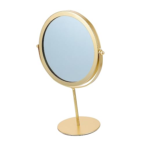 Espejo de maquillaje de escritorio rotatorio con luces