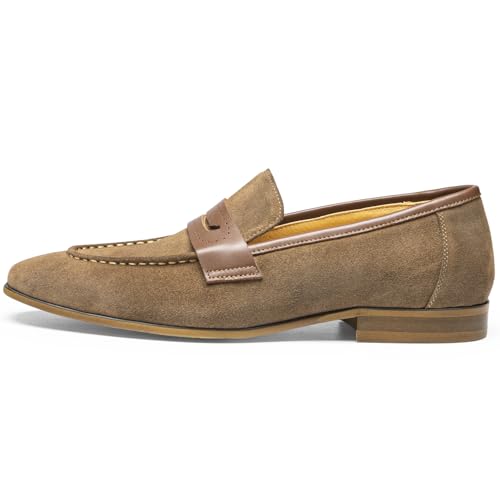 Men's Loafers & Slip-Ons - Genuine Leather Penny Loafers | Classic Dress Shoes with Coin Slot for Business Formal3