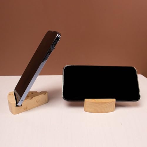 Support de téléphone de bureau en bois en forme de fromage mignon - 5