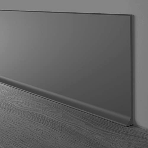 Miniatura 3 de Base de pared de vinilo gris de 6 pulgadas x 40 pies, sin pegamento, duradera y flexible, base de vinilo fácil de instalar que resiste arañazos,