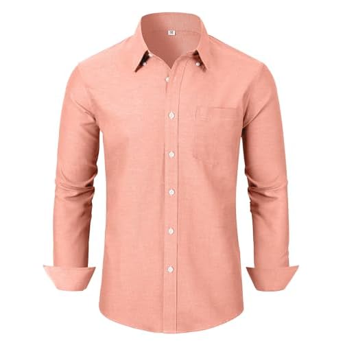 Grade 3.5 Wrinkle-Resistant Men's Lightweight Oxford Dress Shirts Long Sleeve Business Casual Pocket Shirt X-Small 00116_black