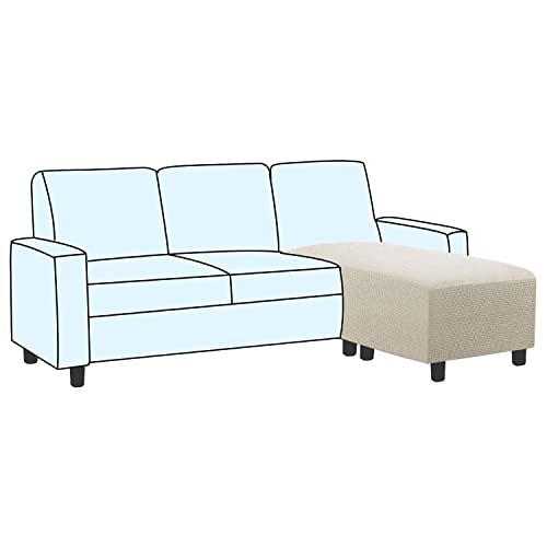 Image of H.VERSAILTEX Ottoman and Sofa Seat Cushion Combined Cover Slipcover Rectangle Sofa Slipcover Fit Length 56'-75' Suitable for L Shaped Seat Cushion Cover or Chaise Part Cover Thick Soft - Island Fossi