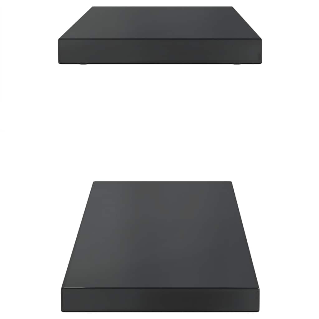 Półki ścienne 2 szt. 75 x 23,5 x 3 cm, czarne, ze stali nierdzewnej, półki wiszące do salonu, sypialni, odporne na korozję, oszczędność miejsca, łatwy montaż, nośność 100 kg