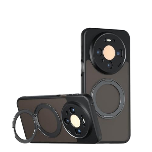 Image of Compatible with Huawei Mate 80 Pro Max Case Cover,Compatible with Huawei Mate 80 Pro Max 5G SGT-AL10 Built-in 360Rotating Magnetic Mount Matte Translucent Phone Protective Case Black