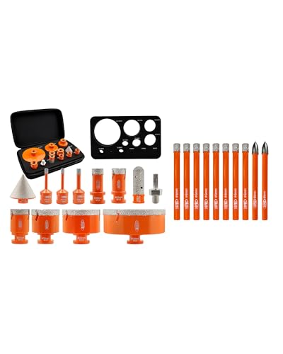 Foret Diamant Kit Trépan Carrelage 12pcs M14 mèche carrelage grès cérame perçage à sec
