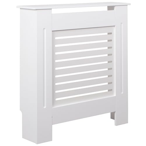 FineBuy Cubierta del radiador 78x82x19 cm Blanco Lacado | Cubierta de la calefacción para Dormitorio y Sala de Estar