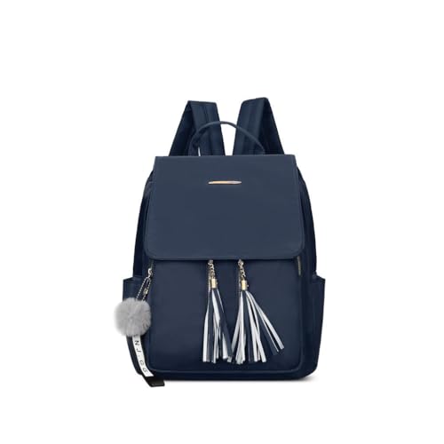 Mochila Feminina Oxford Impermeável 4 Compartimentos Casual Faculdade Viagem Moderna(Azul Marinho)