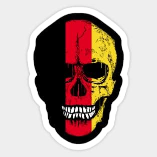 Calcomanía de vinilo de calavera con bandera alemana de Alemania, calcomanía divertida, calcomanía de regalo