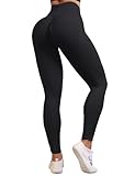 baleaf Women's Gym Leggings Seamless High Waisted Scrunch Bums Butt Lifting Stretchy Sports Yoga Pants Black S - Image 2