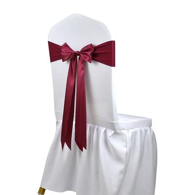 25 Stück Satin Spandex Stuhlhussen Band Bänder Stuhl Raffhalter für Party Bankett Dekor Hochzeit Dekoration Knoten Stuhl Schleife Schärpen
