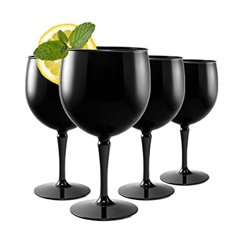 Set de 4 Copas de Cóctel Balón Negro Irrompibles Reutilizables RBDRINKS 45cl Cover